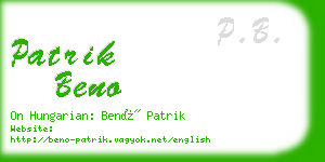 patrik beno business card